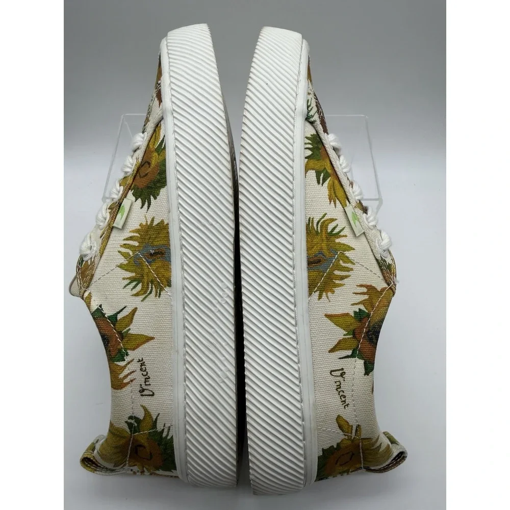 Cariuma OCA Low X Van Gogh Sunflower Organic Canvas Sneakers US Women's 7